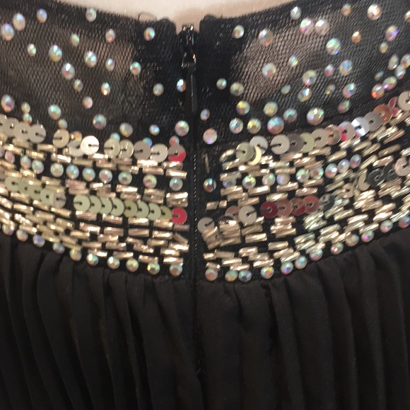 Jovani Silver Embellished And Black Pleated Dress - Picture 11 of 14